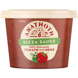 Vibrant jar of Anathoth Farm Pizza Sauce, showcasing rich tomato and herb flavors for perfect homemade pizzas.