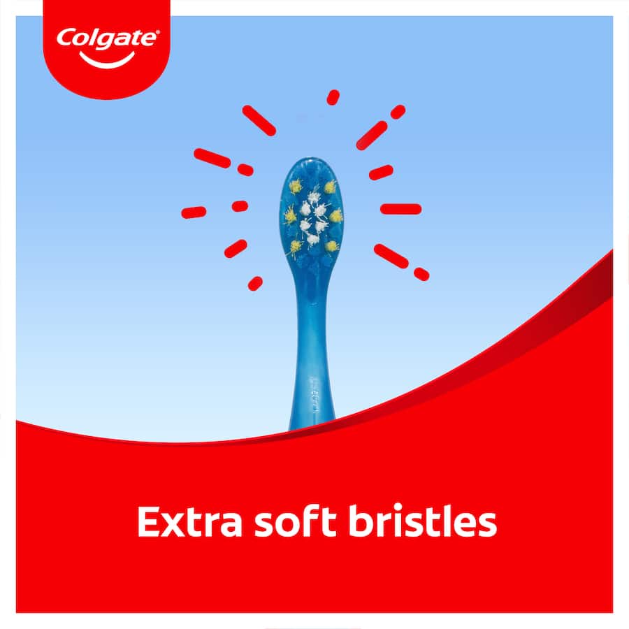 Colgate Junior Smiles Kids Toothbrush featuring Bluey, ultra-soft bristles for gentle dental care for ages 2-5.