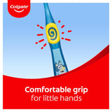 Colgate Junior Smiles Bluey toothbrush for kids 2-5 years, featuring ultra-soft bristles, ergonomic design, and fun suction cup.