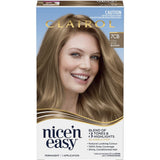 Clairol Nice 'N Easy Hair Colour in Cool Beige Blonde, featuring rich tones, 100% grey coverage, and a lustrous finish.