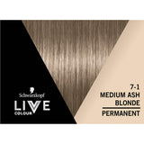 Schwarzkopf Live Colour in Medium Ash Blonde offers vibrant, long-lasting colour with perfect grey coverage and intense hair care.