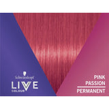 Vibrant pink hair dye by Schwarzkopf that lightens and colors in one step, featuring a vegan formula and deep-conditioning care.