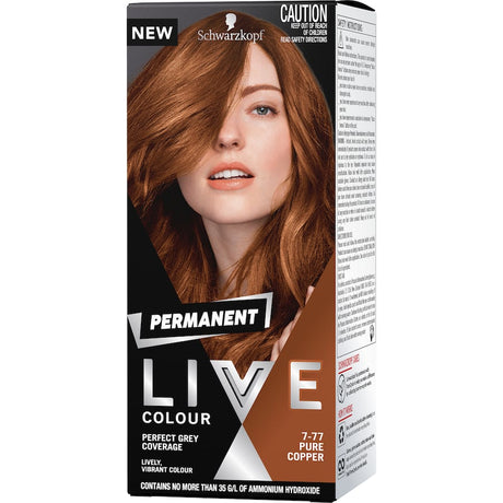 Vibrant Pure Copper hair color with nourishing conditioner for long-lasting, healthy shine and perfect grey coverage.