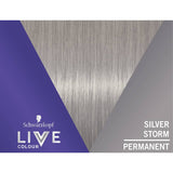 Vibrant Schwarzkopf Live Colour in Silver Storm offers long-lasting grey coverage with a vegan formula and Pro-Vitamin B5 for shine.