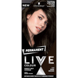 Schwarzkopf Live Colour Dark Brown 3.0 hair dye offers vibrant, rich color with grey coverage and nourishing anti-damage technology.