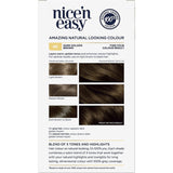 Clairol Nice 'N Easy Dark Golden Brown 4G hair dye offers rich, multidimensional color with 100% grey coverage and lasting shine.