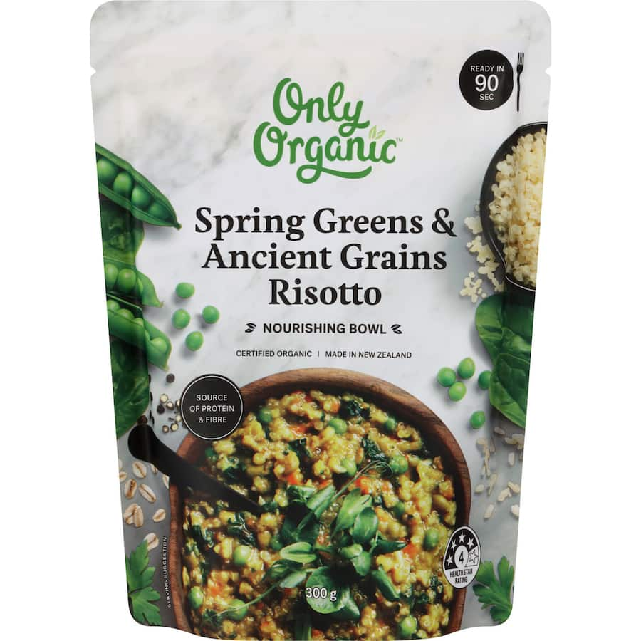 Only Organic Prepared Meal Nourishing Bowl Spring Greens & Grains Risotto