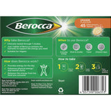 Effervescent orange vitamin supplement with B vitamins and minerals for energy and mental sharpness.