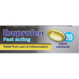 Health Direct Ibuprofen 200mg Liquid Capsules for effective pain relief from headaches, cramps, and muscle pain.