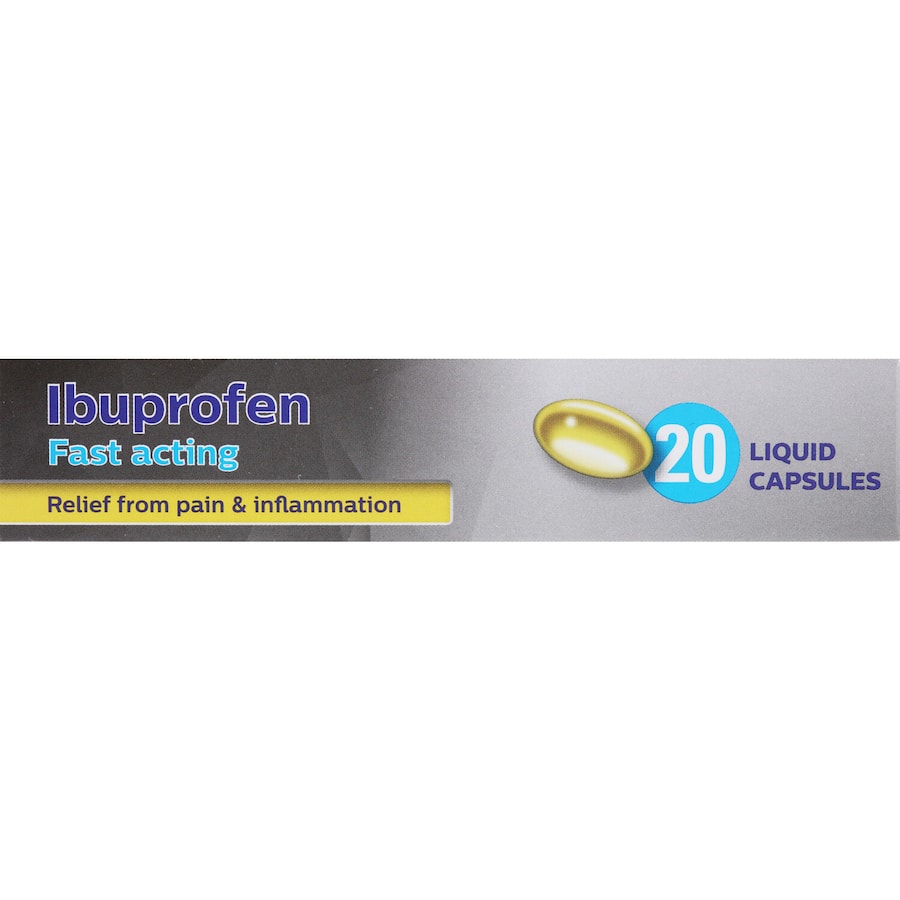 Health Direct Ibuprofen 200mg Liquid Capsules for quick relief from mild to moderate pain, easy to swallow and effective.