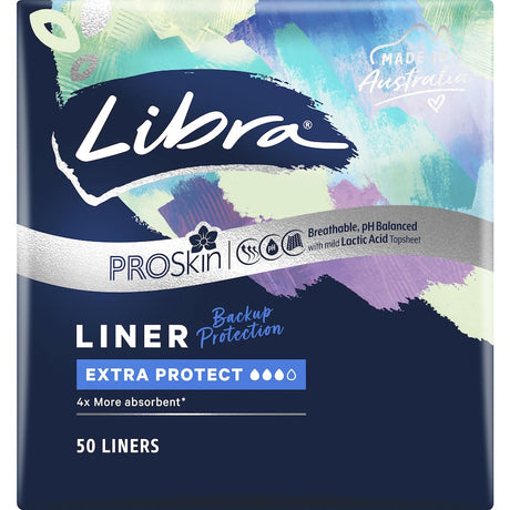 Libra Liners Extra Protect: ultra-absorbent menstrual liners with anti-bunching technology for reliable, comfortable protection.