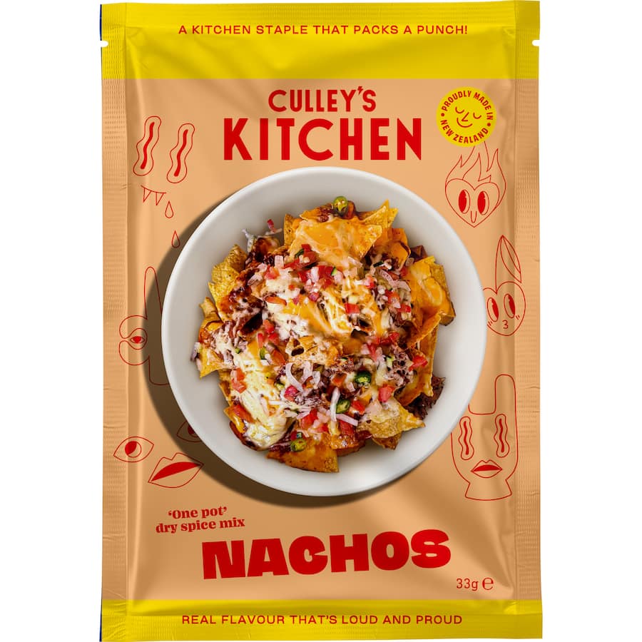 Gourmet nacho base from Culley's Kitchen, perfect for creating delicious, customizable nachos with various toppings.