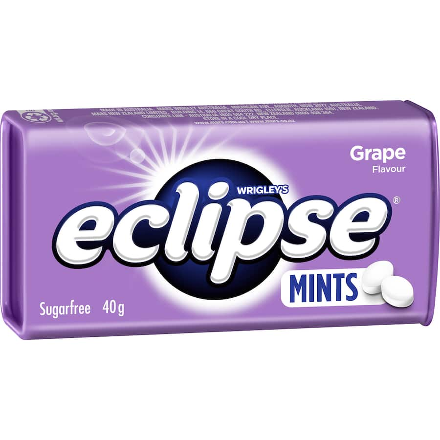 Eclipse Mints Grape offer delicious grape flavor and fresh breath in a sugar-free, low-calorie, portable mint.