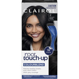 Clairol Nice N Easy Root Touch-Up in Black 2 for quick, seamless root and grey coverage, lasts up to 3 weeks.