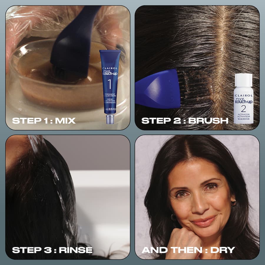 Clairol Nice N Easy Root Touch-Up Black 2 offers quick 100% gray coverage with an easy application brush, lasting up to 3 weeks.