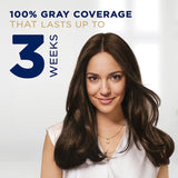 Clairol Nice N Easy Root Touch-Up in Dark Brown 4 for seamless grey coverage and vibrant color in just 10 minutes.