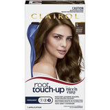 Clairol Nice N Easy Medium Brown 5 Root Touch-Up for quick, seamless root coverage in just 10 minutes, includes precision brush.