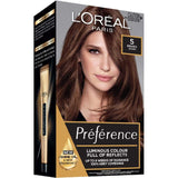 L'Oreal Paris Preference Hair Colour Palma 5, a rich dark brown dye for vibrant, long-lasting colour and perfect grey coverage.