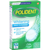 Polident Whitening Daily Cleaner tablets provide a deep clean in 15 minutes, removing odors and tough stains from dentures.