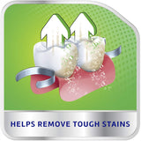 Polident Whitening Daily Cleaner tablets for dentures cleanse effectively in 15 minutes, removing odors and tough stains non-abrasively.