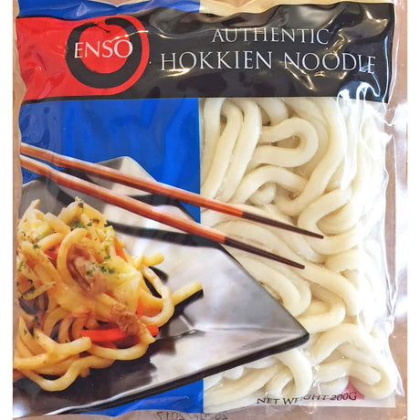 Authentic Enso Hokkien noodles, featuring chewy texture and rich flavors for versatile meals and gluten-free options.