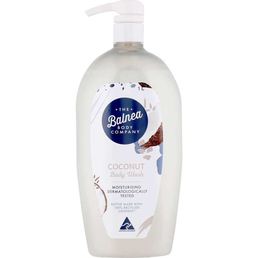 Luxurious Balnea Body Wash Coconut, enriched with natural coconut extracts for hydration and a tropical scent.