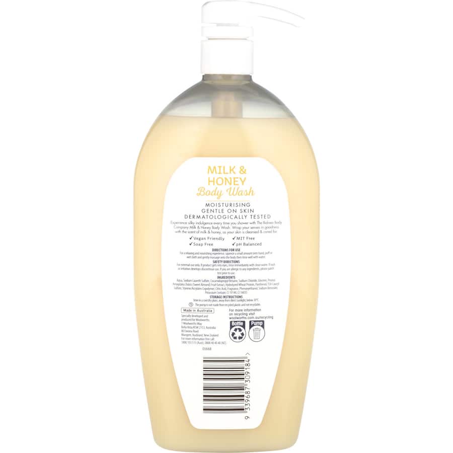 Luxurious Balnea body wash with milk proteins and honey, nourishing, hydrating, and perfect for daily spa-like showers.
