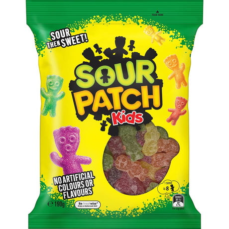 Colorful Sour Patch Kids Lollies, chewy candies with a delightful sweet and sour flavor, perfect for snacking and sharing.