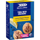 Sealord Tuna & Crackers Lemon Pepper: protein-rich tuna with crunchy crackers in zesty lemon pepper flavor, perfect for snacks.
