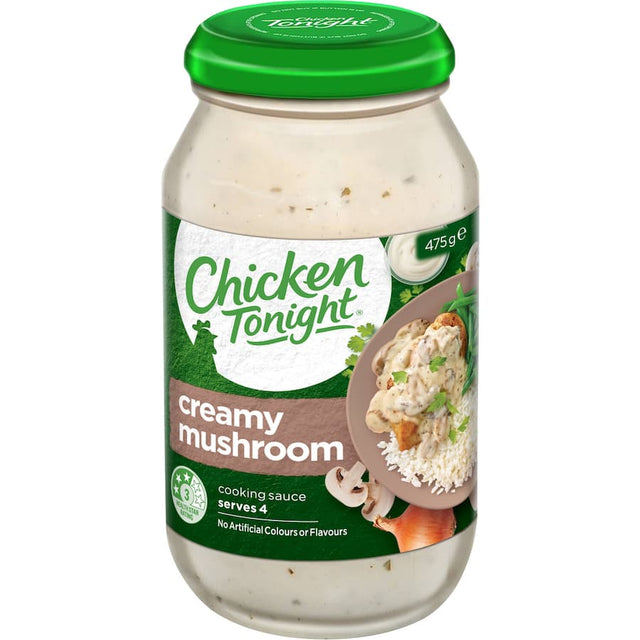 Creamy Mushroom cooking sauce with sliced mushrooms, perfect for elevating chicken dishes without artificial additives.