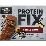 Tasti Protein Bars Triple Choc: Rich chocolate layers packed with 15g protein, perfect for a nutritious and indulgent snack.