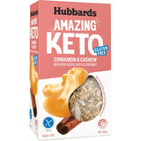 Hubbards Keto Muesli with cinnamon and cashew for low-carb, quick breakfasts or snacks, featuring minimal sugar and crunch.