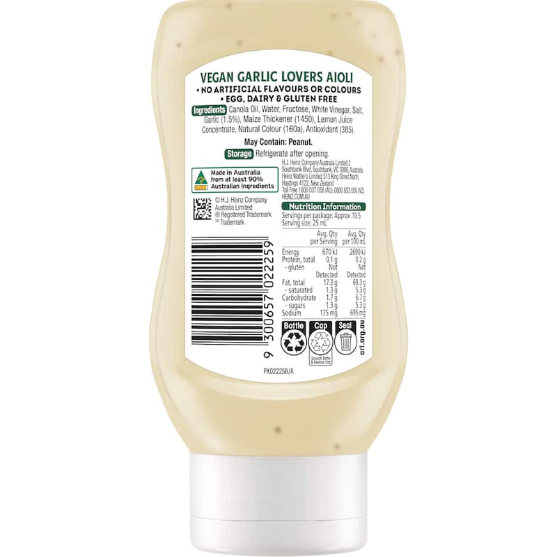 Heinz [Seriously] Good Aioli Vegan Garlic Lovers