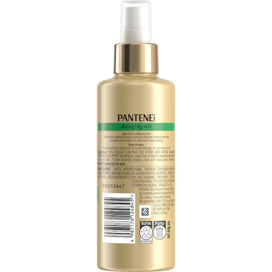 Pantene Pro-V Hair Detangler Mist: a nourishing spray for smooth, shiny hair that effortlessly detangles knots and fights frizz.