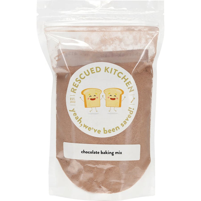 Rescued Kitchen Baking Mix Chocolate: Eco-friendly mix made from upcycled food for delicious, guilt-free baking.