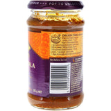 Patak's Tikka Masala Paste jar featuring a medium heat spice blend of 12 aromatic spices for authentic Indian curries.