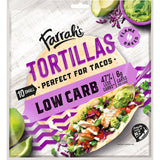 Soft 6-inch low-carb tortillas from Farrah's, perfect for wraps, tacos, and guilt-free Mexican meals.