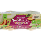 Woolworths Fruit Snack with real fruit in tropical jelly, a guilt-free, ready-to-eat treat with no artificial additives.