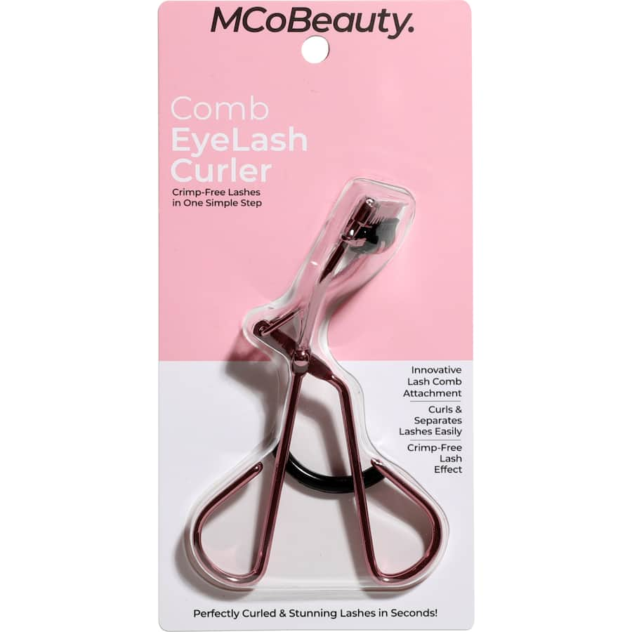 Mcobeauty Eyelash Curler Comb, designed for flawless, sky-high lash curling with a unique comb for separation and definition.