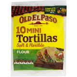 Old El Paso Mexican Mini Tortillas pack, perfect for soft tacos, crafted for easy filling and delightful meals for all ages.