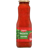 Leggo's Passata Italian Herb & Basil, a rich tomato sauce infused with basil for authentic Italian flavor in various dishes.