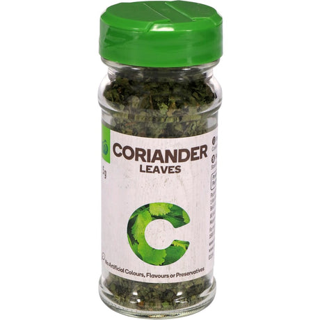 Woolworths Coriander Flaked Leaves in a 5g pack, perfect for enhancing soups, curries, and stir-fries with natural flavor.