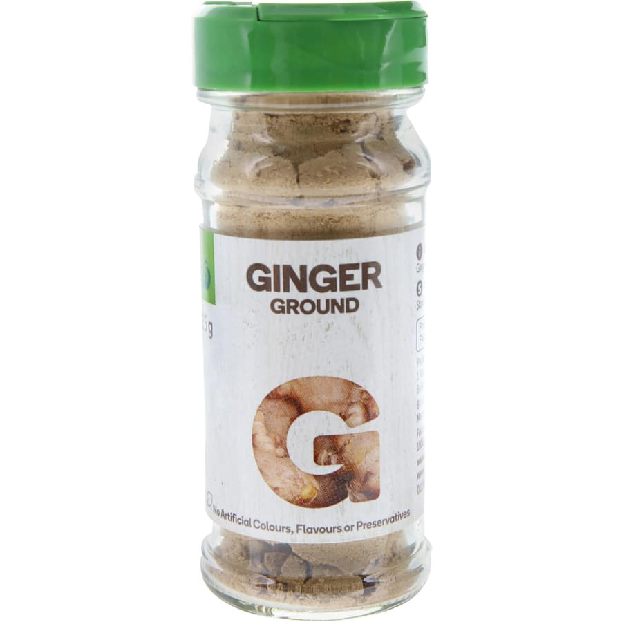 Woolworths 25g Ground Ginger pack, perfect for baking and adding warm, zesty flavor to various dishes.