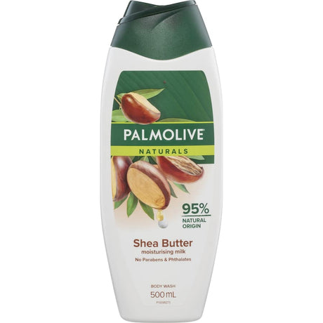 Palmolive Naturals Body Wash with shea butter and moisturising milk offers 95% natural hydration for soft, smooth skin.
