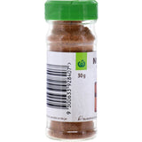 Woolworths Nutmeg Ground 30g jar, a natural spice for enhancing sweet and savory dishes without artificial additives.