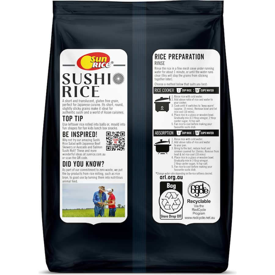 Short-grained, translucent, gluten-free sushi rice ideal for authentic sushi and diverse Asian dishes.