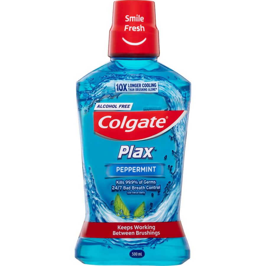 Colgate Plax Antibacterial Mouthwash Rinse Peppermint 500mL