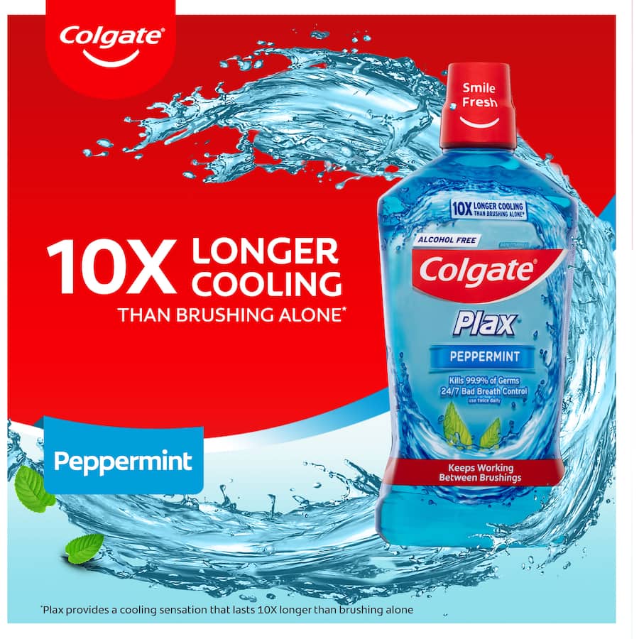 Colgate Plax Antibacterial Mouthwash Rinse Peppermint 500mL
