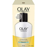 Olay Complete UV Protection Moisturising Lotion for Sensitive Skin with SPF 15, aloe, and chamomile for hydration and protection.