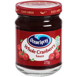 Whole berry cranberry sauce bursting with tangy sweetness, perfect for enhancing sandwiches, toast, and holiday meals.